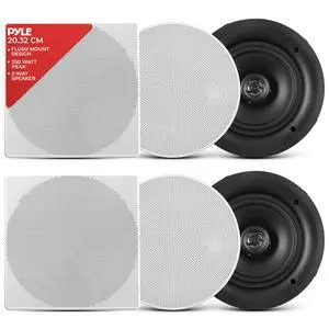 8.0" Ceiling Wall Mount Speakers - Pair of 2-Way Full Range Sound Stereo Speaker Audio System Flush Design w/ Electronic Crossover Network 40Hz-20kHz Frequency Response & 250 Watts Peak - PDIC86 8.0" Ceiling Wall Mount Speakers - Pair of 2-Way Full Range Sound Stereo Speaker Audio System Flush Design w/ Electronic Crossover Network 40Hz-20kHz Frequency Response & 250 Watts Peak - PDIC86