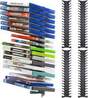 Video Game Storage Wall Mount Game Case Holder, Metal Wall Mounted Media Storage Shelves for PS, Xbox, Switch Game Organizer (4-Pack) Video Game Storage Wall Mount Game Case Holder, Metal Wall Mounted Media Storage Shelves for PS, Xbox, Switch Game Organizer (4-Pack)