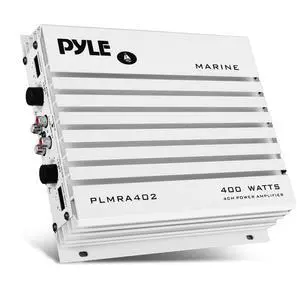 Hydra Marine 400W 4-Channel Amplifier - Waterproof with Dual MOSFET Power Supply - GAIN level Controls - RCA Input - LED Indicator - Compact Design for Boat/Vehicle Audio - PLMRA402 Hydra Marine 400W 4-Channel Amplifier - Waterproof with Dual MOSFET Power Supply - GAIN level Controls - RCA Input - LED Indicator - Compact Design for Boat/Vehicle Audio - PLMRA402