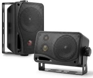 3-Way Indoor Outdoor Speaker System - 3.5 Inch 200W Pair of Mini Box Ceiling Wall Mount Speakers w/1" Tweeter, 3.25" Woofer, 1.75 Midrange - Home Theater Entertainment, PA System - 2022SX 3-Way Indoor Outdoor Speaker System - 3.5 Inch 200W Pair of Mini Box Ceiling Wall Mount Speakers w/1" Tweeter, 3.25" Woofer, 1.75 Midrange - Home Theater Entertainment, PA System - 2022SX