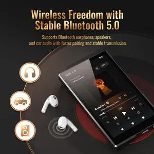 MP3 Player with Bluetooth and WiFi, 5" HD Touchscreen | Android 14 MP4 Music Player with Spotify, Play Store MP3 Player with Bluetooth and WiFi, 5" HD Touchscreen | Android 14 MP4 Music Player with Spotify, Play Store