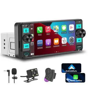 Single Din Car Stereo Dual Knob with Wireless CarPlay & Android Auto | Dual Knob Touchscreen, Easy Installation, Backup Camera Ready, Bluetooth, GPS, FM/AM, USB, EQ, Fits Single DIN Dash Opening Single Din Car Stereo Dual Knob with Wireless CarPlay & Android Auto | Dual Knob Touchscreen, Easy Installation, Backup Camera Ready, Bluetooth, GPS, FM/AM, USB, EQ, Fits Single DIN Dash Opening