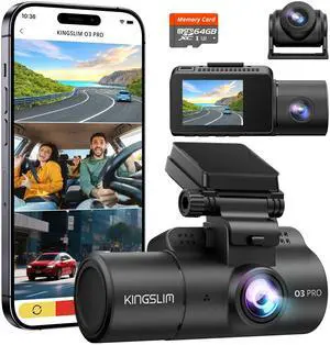 3 Channel Dash Cam Front and Rear Inside - 2.5K Car Dash Camera with 64GB Card, 5GHz WiFi Wireless Dashcam for Cars, APP Control, Super Night Vision, HDR, G-Sensor 3 Channel Dash Cam Front and Rear Inside - 2.5K Car Dash Camera with 64GB Card, 5GHz WiFi Wireless Dashcam for Cars, APP Control, Super Night Vision, HDR, G-Sensor