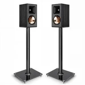 Speaker Stands Pair, 30" Fixed Height, 55lbs Weight Capacity, Glass Base | 11.8" Base, Cable Management, Freestanding Speaker Floor Stand for Surround Sound, Tempered Glass Base Speaker Stands Pair, 30" Fixed Height, 55lbs Weight Capacity, Glass Base | 11.8" Base, Cable Management, Freestanding Speaker Floor Stand for Surround Sound, Tempered Glass Base