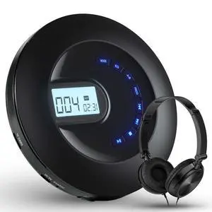 CD Player Portable with Headphone, Rechargeable, LCD Display, Backlight | Portable CD Player with Headphone Jack, AUX Output, Shockproof for Home Car and Travel CD Player Portable with Headphone, Rechargeable, LCD Display, Backlight | Portable CD Player with Headphone Jack, AUX Output, Shockproof for Home Car and Travel