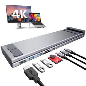 USB C Laptop Docking Station Stand, 8 in 1 Hub 4K HDMI, Dock Stand | Laptop Dock Stand with 4K@60Hz, 2*USB A 3.0, PD 100W, USB-C Data, SD&TF, Dock Station Compatible with Acer/Dell XPS/HP/Mac USB C Laptop Docking Station Stand, 8 in 1 Hub 4K HDMI, Dock Stand | Laptop Dock Stand with 4K@60Hz, 2*USB A 3.0, PD 100W, USB-C Data, SD&TF, Dock Station Compatible with Acer/Dell XPS/HP/Mac