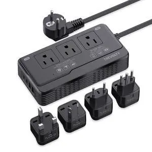 2000W Voltage Converter US to Europe for Hair Dryers, 7-in-1 220V to 110V Converter for European Travel with 3 AC/2 USBA/2 USBC Ports, Power Converter Adapter Combo with Type G/C/I/L Plugs 2000W Voltage Converter US to Europe for Hair Dryers, 7-in-1 220V to 110V Converter for European Travel with 3 AC/2 USBA/2 USBC Ports, Power Converter Adapter Combo with Type G/C/I/L Plugs