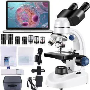 Microscope for Adults WF10x and WF25x eyepieces, 40X-2000X Magnification USB Camera, Microscope for Adults Suitable for Laboratory School Home Education(White Microscope) Microscope for Adults WF10x and WF25x eyepieces, 40X-2000X Magnification USB Camera, Microscope for Adults Suitable for Laboratory School Home Education(White Microscope)