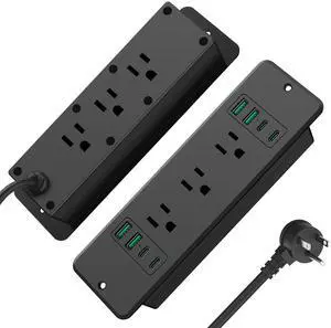 6 Outlets Recessed Power Strip, 45W USB C Ports, Black, 6FT, 2 | For Offer, Furniture, Desk Organizer Gaming Accessorie Flush Mount, Home Essentials, Plug Extender, Flat Extension Cord 6 Outlets Recessed Power Strip, 45W USB C Ports, Black, 6FT, 2 | For Offer, Furniture, Desk Organizer Gaming Accessorie Flush Mount, Home Essentials, Plug Extender, Flat Extension Cord