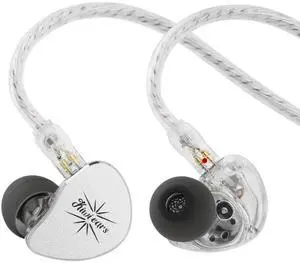 Kiwi Ears Belle 10mm DLC Dynamic Driver in-Ear Monitor, HiFi Wired Earbuds with Dual Silver-Plated Cables, Professional IEM for Stage Performance/Gaming/Music Production (with MIC, Silver) Kiwi Ears Belle 10mm DLC Dynamic Driver in-Ear Monitor, HiFi Wired Earbuds with Dual Silver-Plated Cables, Professional IEM for Stage Performance/Gaming/Music Production (with MIC, Silver)
