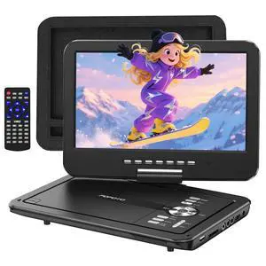 12.5" Portable DVD Player with 10.5" HD Swivel Screen - Black | Car DVD Player with Dual Speakers, Supports CD/DVD/USB/SD, 6-Hour Long Battery, Include Headrest Mount & Remote Control 12.5" Portable DVD Player with 10.5" HD Swivel Screen - Black | Car DVD Player with Dual Speakers, Supports CD/DVD/USB/SD, 6-Hour Long Battery, Include Headrest Mount & Remote Control