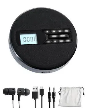 Portable CD Player with Speakers, Rechargeable CD Player for Car & Home | Personal CD Player, Small Fabric Music Player with Backlit Display, Anti-Skip, AUX Out/USB Play, Ideal for Audiobooks & Gifts Portable CD Player with Speakers, Rechargeable CD Player for Car & Home | Personal CD Player, Small Fabric Music Player with Backlit Display, Anti-Skip, AUX Out/USB Play, Ideal for Audiobooks & Gifts