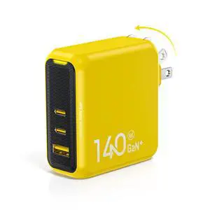 Magcube 140W USB C Charger PD3.1 3-Port GaN+ Laptop Wall Charger 100W Fast Charging Power Adapter Foldable Plug for MacBook Pro 16'', Dell XPS, iPad Pro, Galaxy, iPhone 17 Pro, Chromebook, Yellow Magcube 140W USB C Charger PD3.1 3-Port GaN+ Laptop Wall Charger 100W Fast Charging Power Adapter Foldable Plug for MacBook Pro 16'', Dell XPS, iPad Pro, Galaxy, iPhone 17 Pro, Chromebook, Yellow