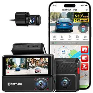 VP20 530° View 3 Channel Dash Cam, 2.5K+2.5K+1080P, Touch Screen | 1440P HD Car Camera, 4 IR Night Vision, Built-in GPS, WiFi APP Control, Loop & Lock Video Surveillance, 24H Parking Mode VP20 530° View 3 Channel Dash Cam, 2.5K+2.5K+1080P, Touch Screen | 1440P HD Car Camera, 4 IR Night Vision, Built-in GPS, WiFi APP Control, Loop & Lock Video Surveillance, 24H Parking Mode
