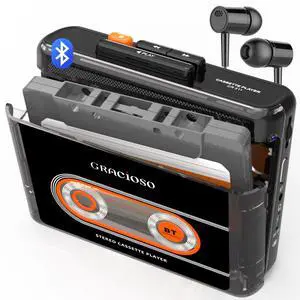 Bluetooth Cassette Tape Player with 1100mAh Rechargeable Battery | Connect Bluetooth Headphone-Up to 10H Playtime-With Earphone-Back Clip for Secured Carry - Cassette Player for Home,Park Bluetooth Cassette Tape Player with 1100mAh Rechargeable Battery | Connect Bluetooth Headphone-Up to 10H Playtime-With Earphone-Back Clip for Secured Carry - Cassette Player for Home,Park