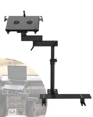 Car Laptop Mount with 2 Cooling Fans, No-Drill Adjustable Vehicle Computer Mount for Trucks, Vans, Heavy Duty Aluminum Laptop Holder for Work on The Go Car Laptop Mount with 2 Cooling Fans, No-Drill Adjustable Vehicle Computer Mount for Trucks, Vans, Heavy Duty Aluminum Laptop Holder for Work on The Go