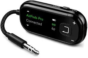 Voyager Airplane Bluetooth Adapter with OLED Display | Easy Pairing for AirPods, Bose & Bluetooth Headphones, aptX Adaptive & Auracast Audio Transmitter for Flights & Travel Voyager Airplane Bluetooth Adapter with OLED Display | Easy Pairing for AirPods, Bose & Bluetooth Headphones, aptX Adaptive & Auracast Audio Transmitter for Flights & Travel