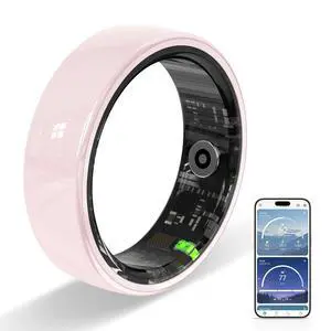 Ceramic Smart Ring for Women, Pink Fitness & Sleep Tracker, #7 | 24/7 Health Tracking with Heart Rate, Blood Oxygen, HRV & Sleep Monitoring. Ceramic Design, 5ATM Waterproof, No Subscription Ceramic Smart Ring for Women, Pink Fitness & Sleep Tracker, #7 | 24/7 Health Tracking with Heart Rate, Blood Oxygen, HRV & Sleep Monitoring. Ceramic Design, 5ATM Waterproof, No Subscription