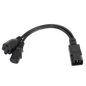 1ft C14 to C13 and NEMA 5-15R Y Splitter Power Cord, IEC 320 C14 Male to C13 Female & Nema 5-15R Female Splitter Power Cable(C14-C13/5-15R) 1ft C14 to C13 and NEMA 5-15R Y Splitter Power Cord, IEC 320 C14 Male to C13 Female & Nema 5-15R Female Splitter Power Cable(C14-C13/5-15R)