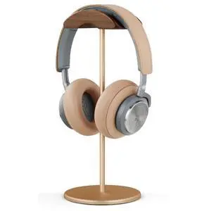 Black Walnut Wood Aluminum Headphone Stand Holder Nature Walnut Gaming Headset Holder Rack Earphone Brace with Solid Metal Base for Table Desk Display (Gold) Black Walnut Wood Aluminum Headphone Stand Holder Nature Walnut Gaming Headset Holder Rack Earphone Brace with Solid Metal Base for Table Desk Display (Gold)