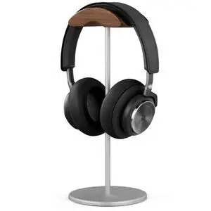 Black Walnut Wood Aluminum Headphone Stand Holder Nature Walnut Gaming Headset Holder Rack Earphone Brace with Solid Metal Base for Table Desk Display (Silver) Black Walnut Wood Aluminum Headphone Stand Holder Nature Walnut Gaming Headset Holder Rack Earphone Brace with Solid Metal Base for Table Desk Display (Silver)