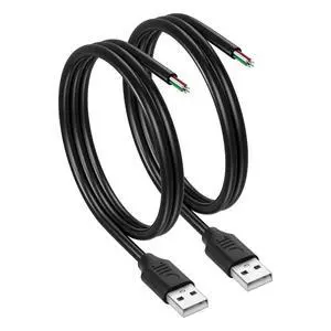 2PCS Short USB A Male 4 Pin Bare Wire,24AWG USB 2.0 Male Plug to Bare Wire Open End Power and Data Replacement Repair Extension Cable-0.5M/1.6FT 2PCS Short USB A Male 4 Pin Bare Wire,24AWG USB 2.0 Male Plug to Bare Wire Open End Power and Data Replacement Repair Extension Cable-0.5M/1.6FT