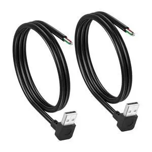 2PCS Short USB A Male 4 Pin Bare Wire,Down Angle 24AWG USB 2.0 Male Plug to Bare Wire Open End Power and Data Replacement Repair Extension Cable-0.5M/1.6FT 2PCS Short USB A Male 4 Pin Bare Wire,Down Angle 24AWG USB 2.0 Male Plug to Bare Wire Open End Power and Data Replacement Repair Extension Cable-0.5M/1.6FT