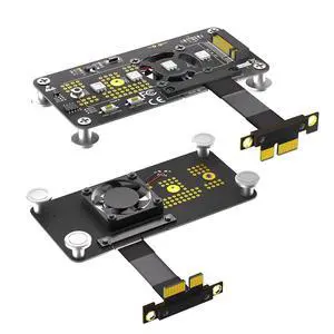 M.2 NVME SSD Adapter with Fan, Supports 2242/2260/2280 Drives, PCIe x4 Extension Cable (PCIe x4, 5cm) M.2 NVME SSD Adapter with Fan, Supports 2242/2260/2280 Drives, PCIe x4 Extension Cable (PCIe x4, 5cm)