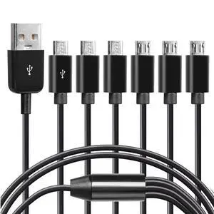 USB 1 Male to 6 Male Micro Splitter Y Cable USB Micro Y Splitter Supports Data Transmission of U disks, Keyboards, and mice, and Power Supply for USB Devices (0.5m/1.64ft) USB 1 Male to 6 Male Micro Splitter Y Cable USB Micro Y Splitter Supports Data Transmission of U disks, Keyboards, and mice, and Power Supply for USB Devices (0.5m/1.64ft)