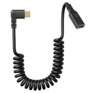 Coiled USB Type C Extension Cable,90 Degree Angle USB-C Male to USB-C Female Spring Spiral Fast Charger Cable Stretched 3.6FT/1.1M (Right Angle 90 Degree) Coiled USB Type C Extension Cable,90 Degree Angle USB-C Male to USB-C Female Spring Spiral Fast Charger Cable Stretched 3.6FT/1.1M (Right Angle 90 Degree)