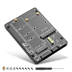 M.2 NGFF SSD & MSATA SSD to 2.5"" SATA III Converter Adapter 2 in 1 B Key/B&M Key M.2 NGFF mSATA SSD Hard Drive to SATA3.0 Enclosure Adapter Not for M Key, black M.2 NGFF SSD & MSATA SSD to 2.5"" SATA III Converter Adapter 2 in 1 B Key/B&M Key M.2 NGFF mSATA SSD Hard Drive to SATA3.0 Enclosure Adapter Not for M Key, black