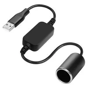 1ft USB A Male to 12V 18W Car Cigarette Lighter Socket Female Converter Cable for Dash Cam,Radar Detector, GPS, Car Led Light Strips, and Other Automotive Electronics (18W Max) 1ft USB A Male to 12V 18W Car Cigarette Lighter Socket Female Converter Cable for Dash Cam,Radar Detector, GPS, Car Led Light Strips, and Other Automotive Electronics (18W Max)