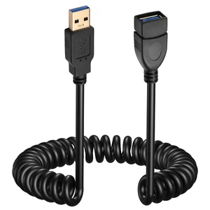 4FT USB 3.0 Extension Cable, Coiled USB A Male to Female Cord 5V / 2A 5G High Da 4FT USB 3.0 Extension Cable, Coiled USB A Male to Female Cord 5V / 2A 5G High Da