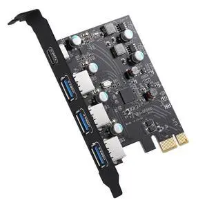 PCI-E to USB3.0+Type C Expansion Card (PCIe Card) 3 Ports Super-Speed USB 3.0 PCI Expansion Card for Windows MAC PCI-E to USB3.0+Type C Expansion Card (PCIe Card) 3 Ports Super-Speed USB 3.0 PCI Expansion Card for Windows MAC