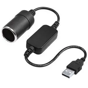 1ft USB A Male to 12V 8W Cigarette Lighter Socket Adapter Power Cable for Dash Cam, GPS, Car Led Light Strips, and Other Automotive Electronics 1ft USB A Male to 12V 8W Cigarette Lighter Socket Adapter Power Cable for Dash Cam, GPS, Car Led Light Strips, and Other Automotive Electronics