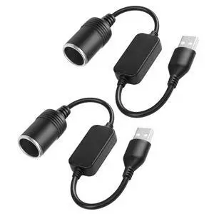 1ft USB A Male to 12V 8W Cigarette Lighter Socket Adapter Power Cable for Dash Cam, GPS, Car Led Light Strips, and Other Automotive Electronics 2Pack 1ft USB A Male to 12V 8W Cigarette Lighter Socket Adapter Power Cable for Dash Cam, GPS, Car Led Light Strips, and Other Automotive Electronics 2Pack