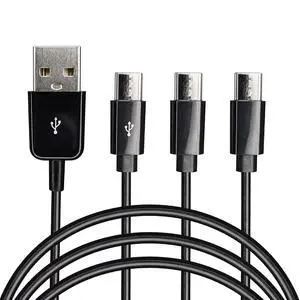 USB Type C Splitter Charging Cable,4.9ft 3 in 1 Multi Charging Cable, USB A to 3 x USB Type C Y Splitter Data Snyc Cord(1.5m-3 USB C, Black) USB Type C Splitter Charging Cable,4.9ft 3 in 1 Multi Charging Cable, USB A to 3 x USB Type C Y Splitter Data Snyc Cord(1.5m-3 USB C, Black)