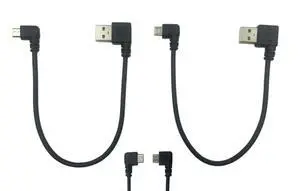 9Inch Micro USB Cable Combo Left & Right Angle Micro USB 5 Pin Male to USB 2.0 Type A Left Angle Male Data Sync and Charge Cable (Black)(2-Pack) L 9Inch Micro USB Cable Combo Left & Right Angle Micro USB 5 Pin Male to USB 2.0 Type A Left Angle Male Data Sync and Charge Cable (Black)(2-Pack) L