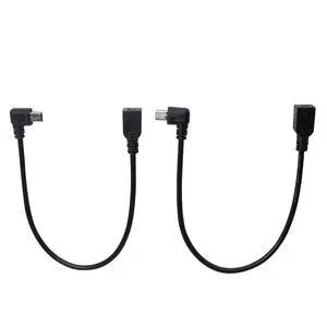 9Inch Mini USB Cable Combo Mini USB Female to Right Angle & Left Angle Male Data Sync and Charge Extension Cable (Black)(2-Pack) RL 9Inch Mini USB Cable Combo Mini USB Female to Right Angle & Left Angle Male Data Sync and Charge Extension Cable (Black)(2-Pack) RL