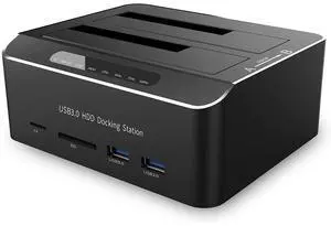 SSD 2.5/3.5 inch HDD Enclosure Hard Drive Card Reader Aluminum External SATA IDE SSD HDD Docking Station Dual Bay Offline Clone with 2 *USB 3.0 Hub SD/CF Support 2 * 16TB Max SSD 2.5/3.5 inch HDD Enclosure Hard Drive Card Reader Aluminum External SATA IDE SSD HDD Docking Station Dual Bay Offline Clone with 2 *USB 3.0 Hub SD/CF Support 2 * 16TB Max