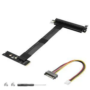 M.2 NGFF to PCI-e 16x Graphics Riser Card,90 Degree Left M.2 NGFF Key to PCI-Express 16X Extension Cable M.2 NGFF to PCI-e 16x Graphics Riser Card,90 Degree Left M.2 NGFF Key to PCI-Express 16X Extension Cable