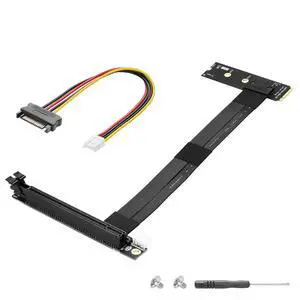 M.2 NGFF to PCI-e 16x Graphics Riser Card,90 Degree Right M.2 NGFF Key to PCI-Express 16X Extension Cable M.2 NGFF to PCI-e 16x Graphics Riser Card,90 Degree Right M.2 NGFF Key to PCI-Express 16X Extension Cable
