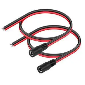 DC5521 Power Pigtails Cable, 0.3m 1ft 14AWG 5.5mm x 2.1 mm DC Female Bare Wire Open End Power Wire,DC Supply Repair Cable for CCTV Security Camera LED Strip Light Etc(2-Pack) (0.3m Black-F) DC5521 Power Pigtails Cable, 0.3m 1ft 14AWG 5.5mm x 2.1 mm DC Female Bare Wire Open End Power Wire,DC Supply Repair Cable for CCTV Security Camera LED Strip Light Etc(2-Pack) (0.3m Black-F)