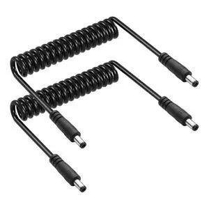 2Pack DC 5.5mm x 2.5mm Male to Male Coiled Power Extension Cable DC5525 Power Adapter Cord for CCTV Cameras, LED Strip Lights, Low Voltage Devices 2Pack DC 5.5mm x 2.5mm Male to Male Coiled Power Extension Cable DC5525 Power Adapter Cord for CCTV Cameras, LED Strip Lights, Low Voltage Devices