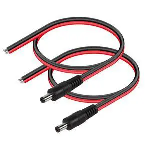 DC5521 Power Pigtails Cable,1 FT 14AWG 5.5mm x 2.1 mm DC Male Bare Wire Open End Power Wire,DC Supply Repair Cable for CCTV Security Camera LED Strip Light Etc(2-Pack) (0.3m Black) DC5521 Power Pigtails Cable,1 FT 14AWG 5.5mm x 2.1 mm DC Male Bare Wire Open End Power Wire,DC Supply Repair Cable for CCTV Security Camera LED Strip Light Etc(2-Pack) (0.3m Black)