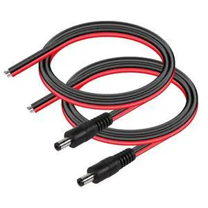 DC5521 Power Pigtails Cable,1.64FT 14AWG 5.5mm x 2.1 mm DC Male Bare Wire Open End Power Wire,DC Supply Repair Cable for CCTV Security Camera LED Strip Light Etc(2-Pack) (0.5m Black) DC5521 Power Pigtails Cable,1.64FT 14AWG 5.5mm x 2.1 mm DC Male Bare Wire Open End Power Wire,DC Supply Repair Cable for CCTV Security Camera LED Strip Light Etc(2-Pack) (0.5m Black)