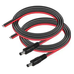 DC5521 Power Pigtails Cable,3.2FT 14AWG 5.5mm x 2.1 mm DC Male Bare Wire Open End Power Wire,DC Supply Repair Cable for CCTV Security Camera LED Strip Light Etc(2-Pack) (1m Black) DC5521 Power Pigtails Cable,3.2FT 14AWG 5.5mm x 2.1 mm DC Male Bare Wire Open End Power Wire,DC Supply Repair Cable for CCTV Security Camera LED Strip Light Etc(2-Pack) (1m Black)