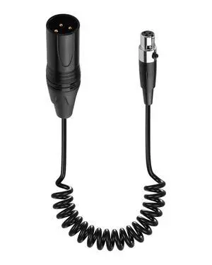 Mini XLR Female to XLR Male Coiled Cable 3 Pin to 3 Pin Mini Microphone Cable for Microphones & Mixers 1.64FT Mini XLR Female to XLR Male Coiled Cable 3 Pin to 3 Pin Mini Microphone Cable for Microphones & Mixers 1.64FT