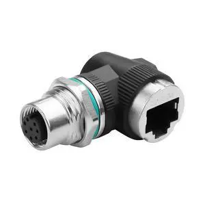 RJ45 to M12 8 Pin Adapter,M12 8Pin Female to RJ45 Female Ethernet Connector,IP68 Waterproof,for Automation Systems,Plug and Play RJ45 to M12 8 Pin Adapter,M12 8Pin Female to RJ45 Female Ethernet Connector,IP68 Waterproof,for Automation Systems,Plug and Play