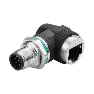 Right Angle RJ45 to M12 8 Pin Adapter,M12 8Pin Male to RJ45 Female Ethernet Connector,IP68 Waterproof,for Automation Systems,Plug and Play Right Angle RJ45 to M12 8 Pin Adapter,M12 8Pin Male to RJ45 Female Ethernet Connector,IP68 Waterproof,for Automation Systems,Plug and Play